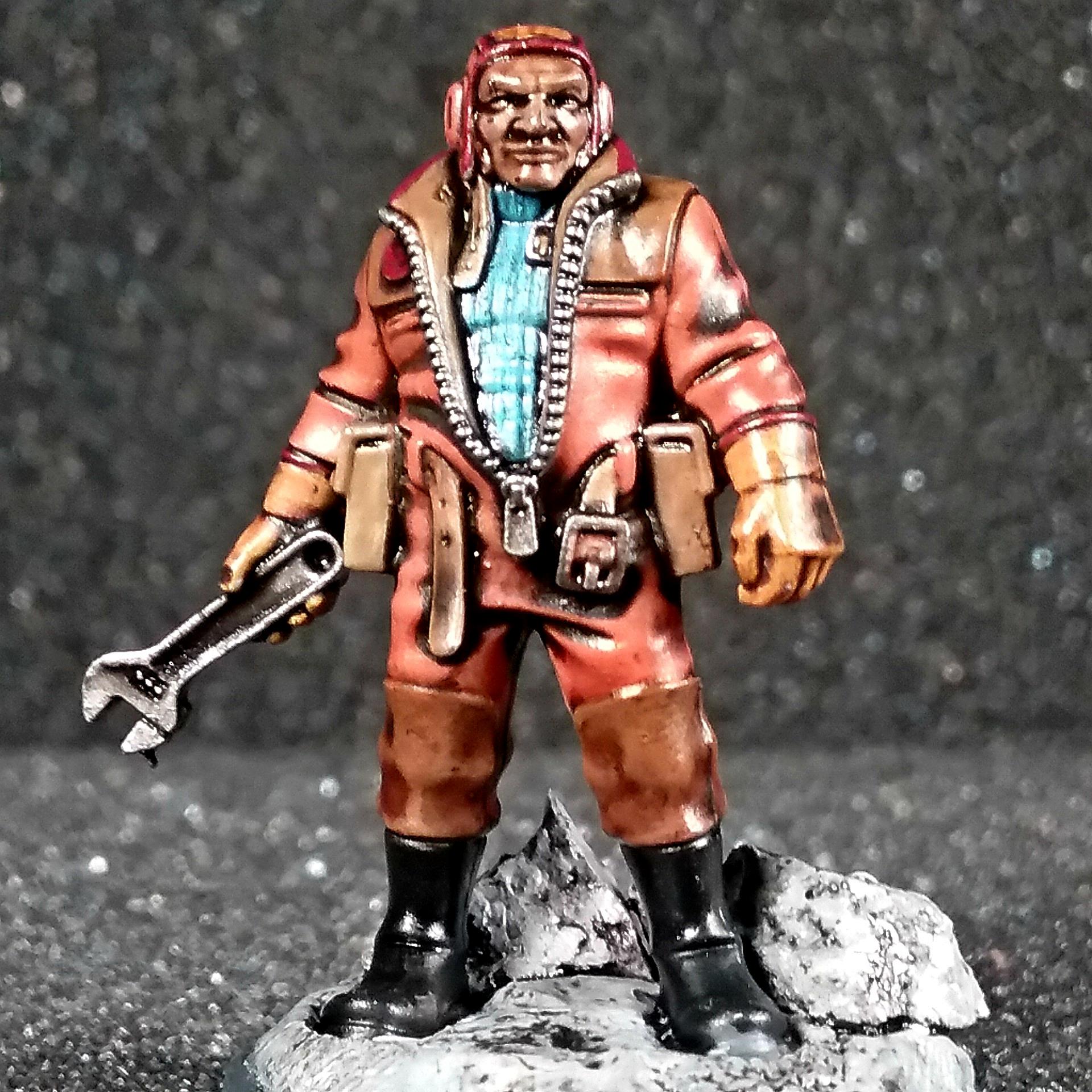 Able Spaceman, Mechanic, Repair, Statuesque Miniature, Statuesque